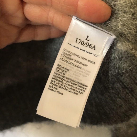 All saints mohiar blend sweater tiger stripe grey - Picture 4 of 5